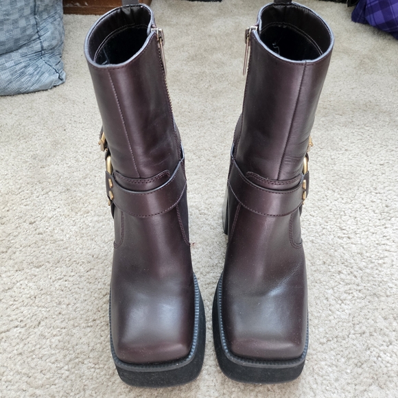 Michael Kors Women's Crosby Moto Bootie Motorcycle Boot Chocolate SZ 8 - Picture 4 of 8